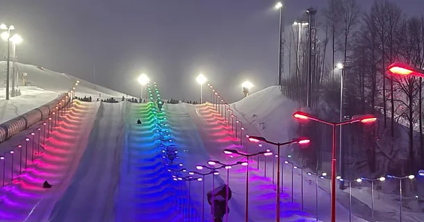 Динамическая подсветка горнолыжного склона