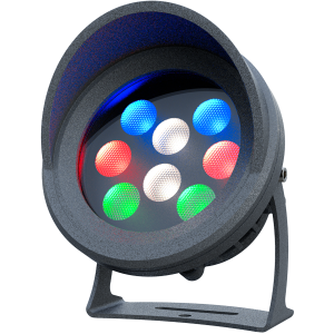 Светодиодный акцентный светильник 18Вт RGBW для архитектурной и ландшафтной подсветки. Цвет свечения RGBW, управление DMX/RDM.Напряжение питания 24В, класс защиты IP65