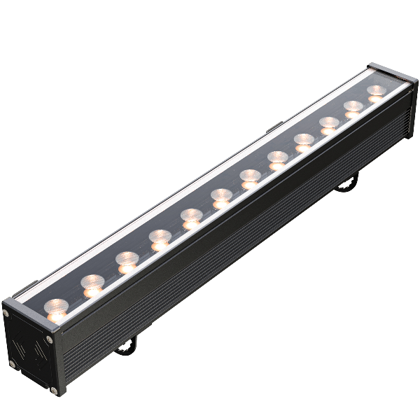 Линейный монохромный светодиодный прожектор для архитектурной подсветки. Цвет свечения монохроматический (белый). Напряжение питания 24/220 В, класс защиты IP67