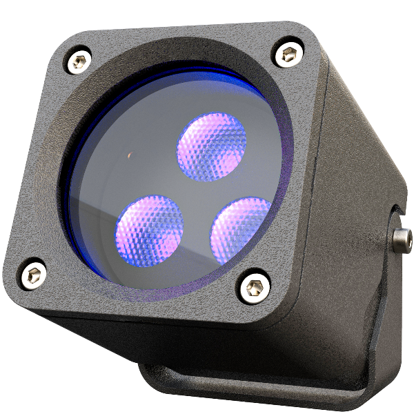 RGBW светодиодный прожектор 9Вт для архитектурной и ландшафтной подсветки. Цвет свечения RGBW. Управление DMX. Напряжение питания 24В, класс защиты IP65