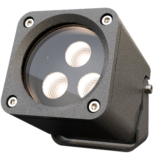 Монохромный светодиодный прожектор 9Вт для архитектурной и ландшафтной подсветки. Цвет свечения монохромный (белый). Напряжение питания 24В, класс защиты IP65