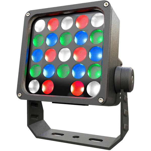 Светодиодный прожектор 25 Вт для архитектурной и ландшафтной подсветки. Цвет свечения RGBW. класс защиты IP67
