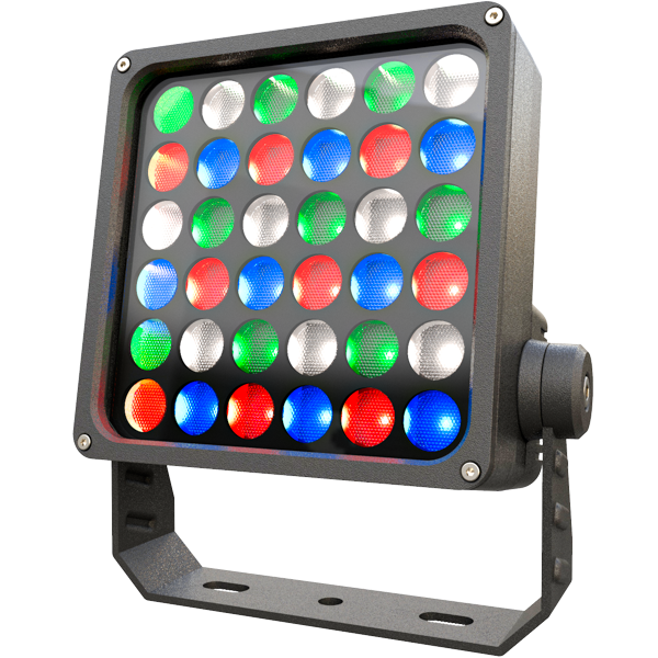 Светодиодный прожектор RGBW 75Вт для архитектурной и ландшафтной подсветки. Цвет свечения RGBW. Управление DMX/RDM. класс защиты IP67