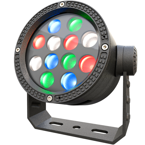 Светодиодный прожектор 25 Вт для архитектурной и ландшафтной подсветки. Цвет свечения RGBW, управление DMX/RDM. класс защиты IP67