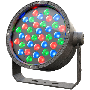 Светодиодный прожектор 50 Вт для архитектурной и ландшафтной подсветки. Цвет свечения RGB, управление DMX/RDM. класс защиты IP65