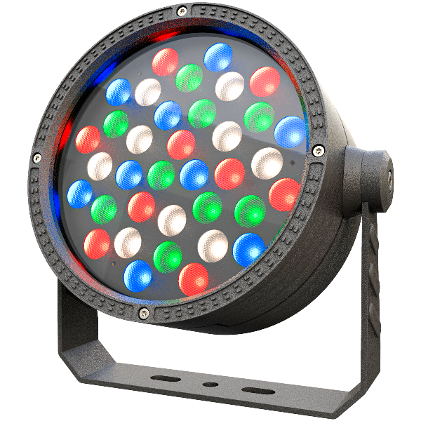 Светодиодный прожектор 75 Вт для архитектурной и ландшафтной подсветки. Цвет свечения RGBW, управление DMX/RDM. класс защиты IP65