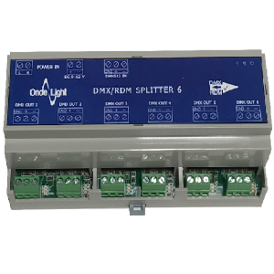 Ondelight DMX/RDM SPLITTER 6 DIN сплиттер разветвитель и усилитель сигнала DMX/RDM 6 каналов. Сплиттер на DIN рейку. Напряжение питания 24/220В DMX & RDM Splitter, RDM-6Wall Splitter is a 6-output DMX/RDM, Stairville DMX Splitter 6 RDM